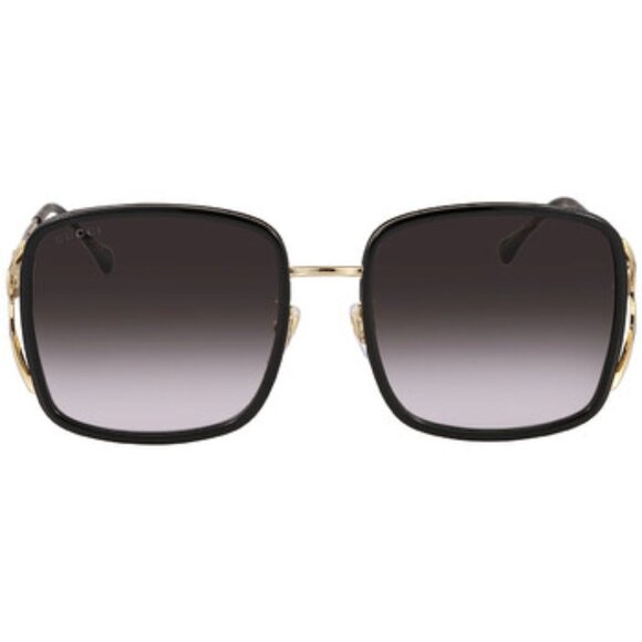 Gucci Grey Square Ladies Sunglasses GG0887S 001 57 GG0887S 001 57 NWT